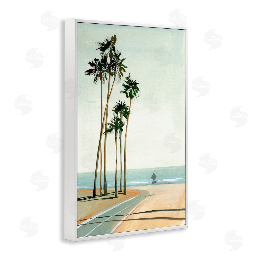 Brook Page Six Palms Seaside Road White Framed Giclee Wall Art Print