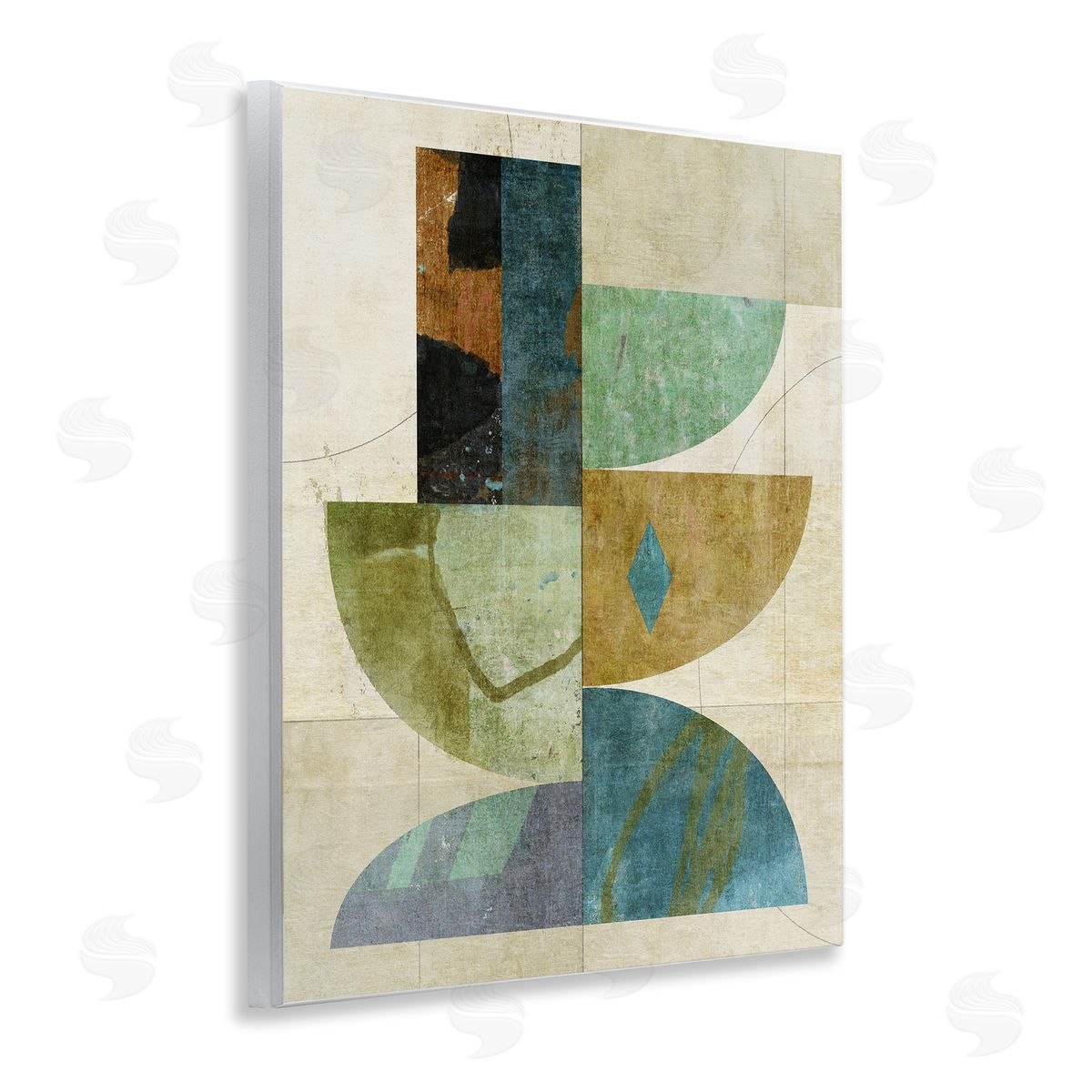 Suzanne Nicoll Rustic Curved Arc Shapes Canvas Wall Art Print
