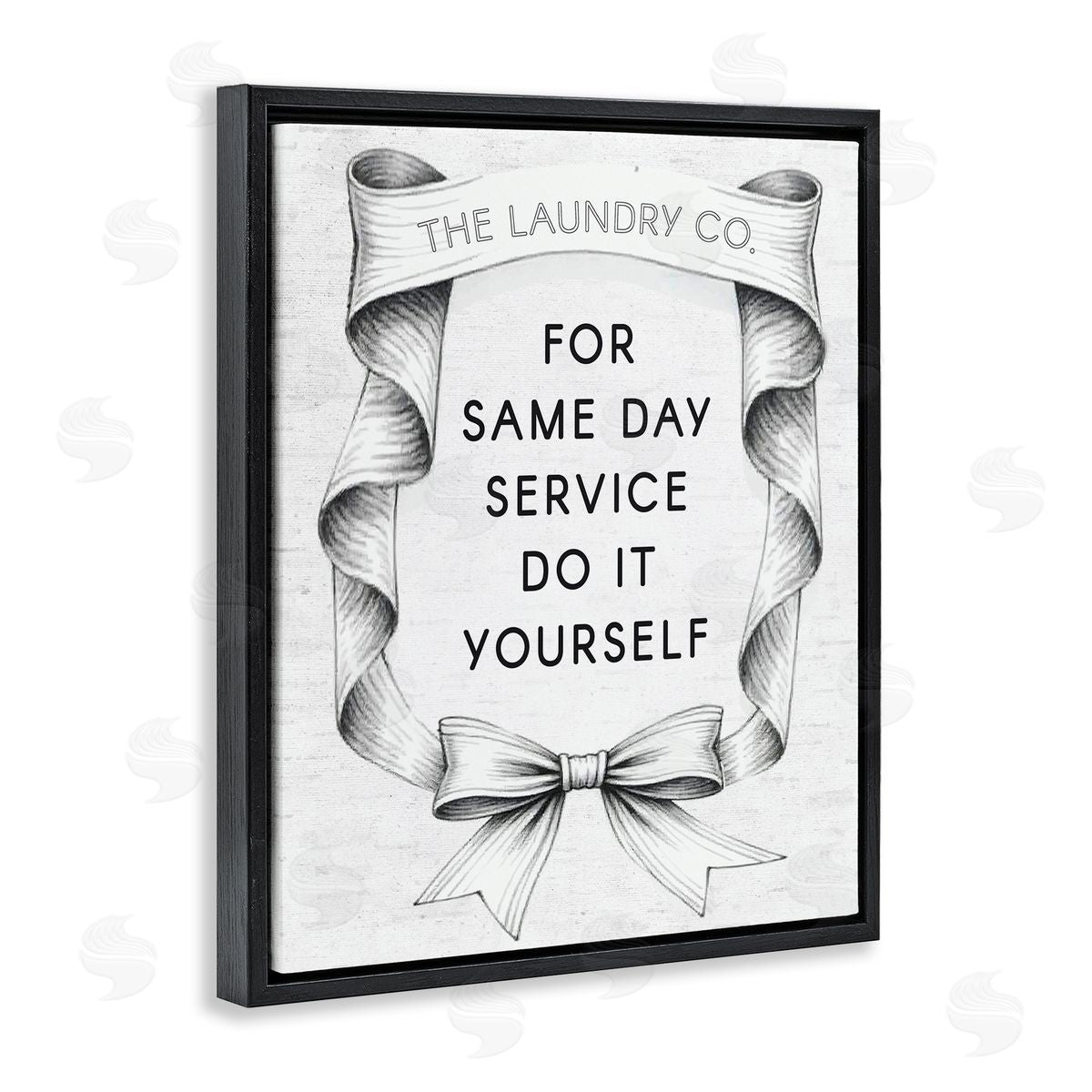 Lettered and Lined Vintage Laundry Service Ribbon Canvas Wall Art Print