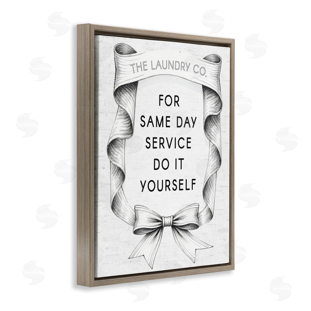 Lettered and Lined Vintage Laundry Service Ribbon Canvas Wall Art Print