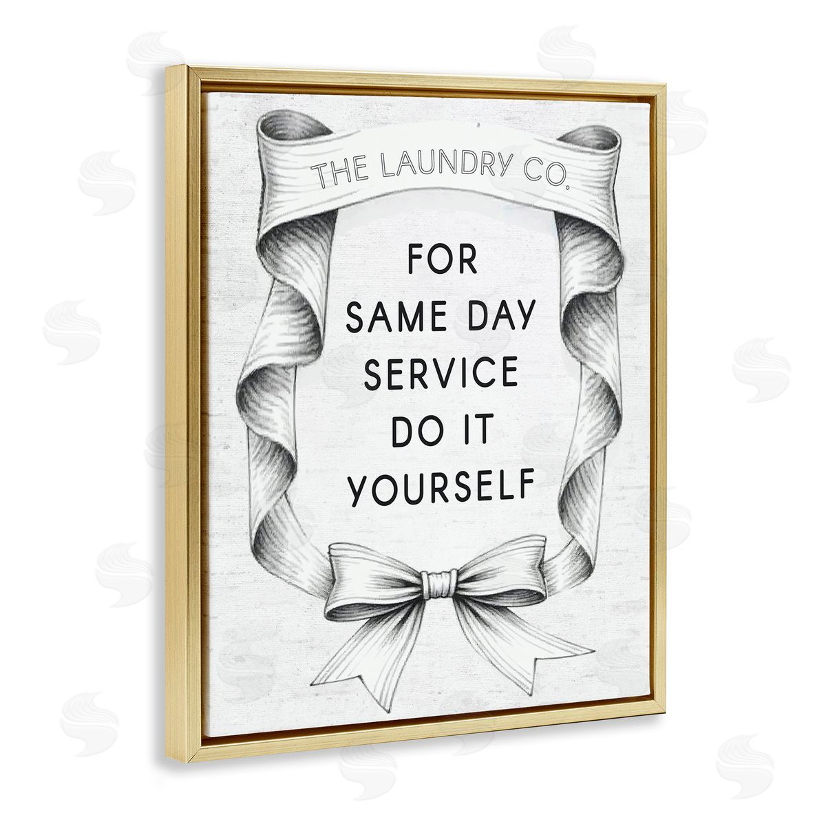 Lettered and Lined Vintage Laundry Service Ribbon Canvas Wall Art Print