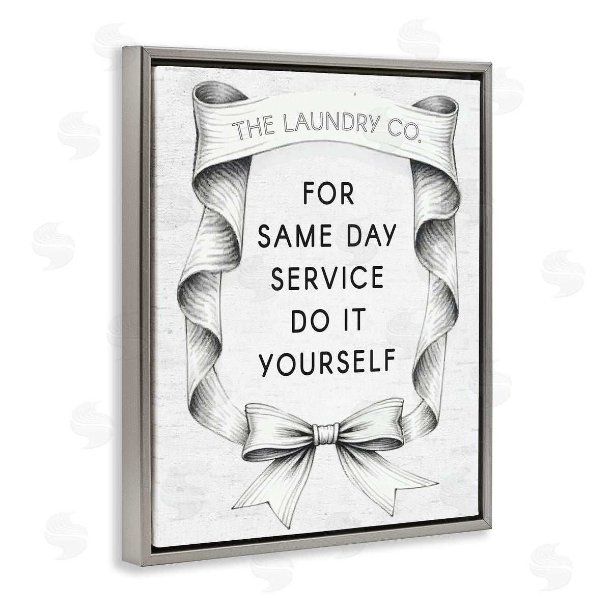 Lettered and Lined Vintage Laundry Service Ribbon Canvas Wall Art Print
