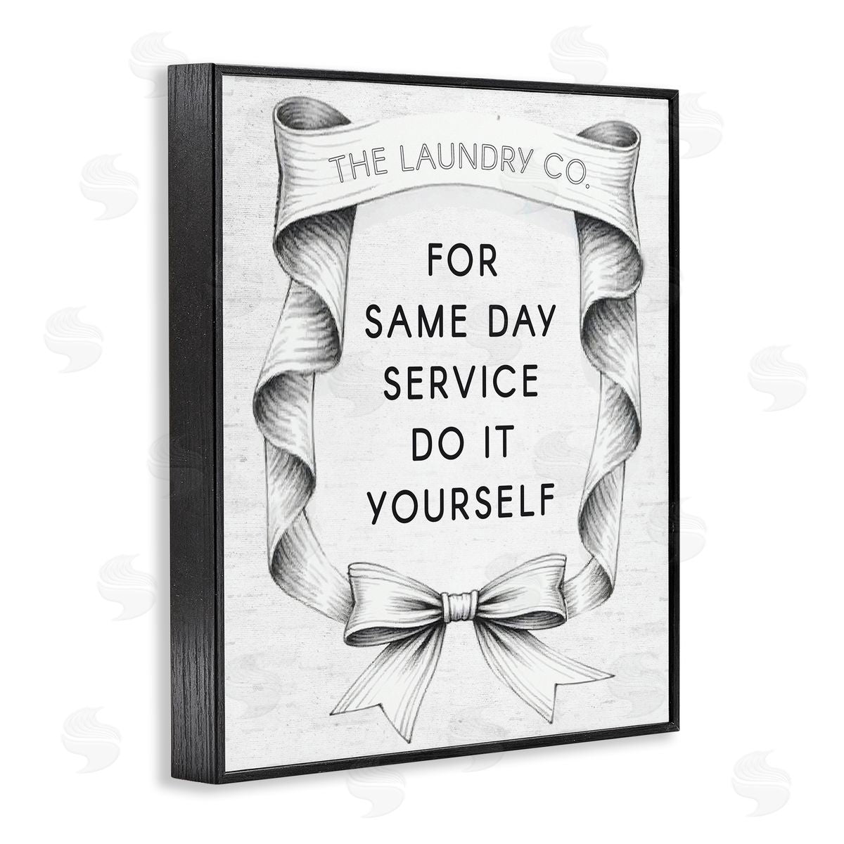 Lettered and Lined Vintage Laundry Service Ribbon Canvas Wall Art Print