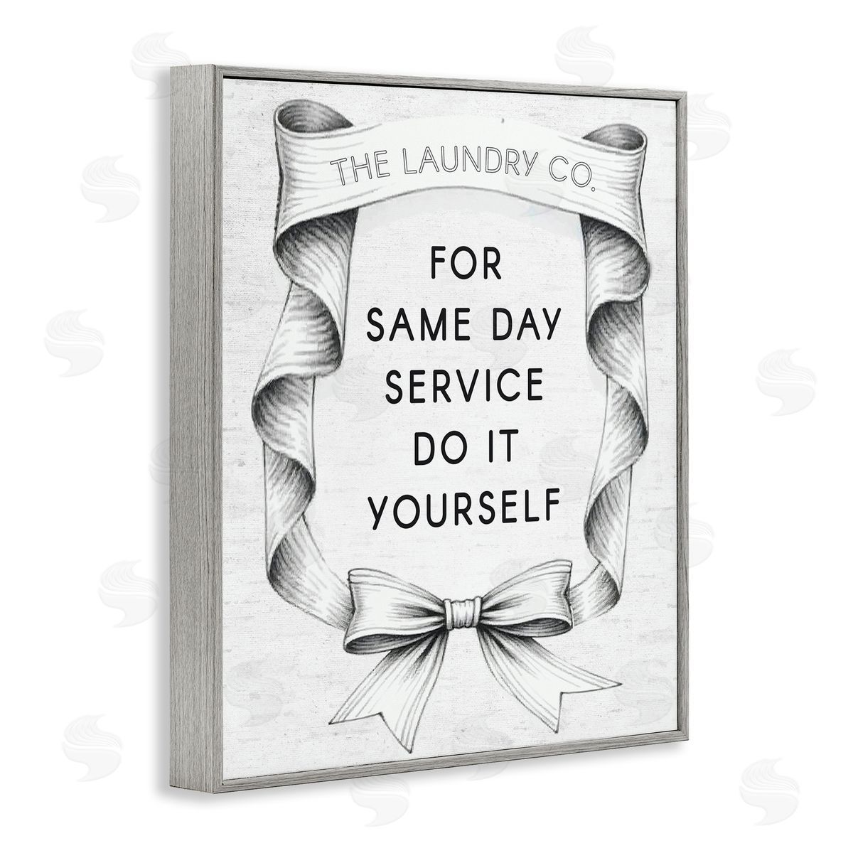 Lettered and Lined Vintage Laundry Service Ribbon Canvas Wall Art Print