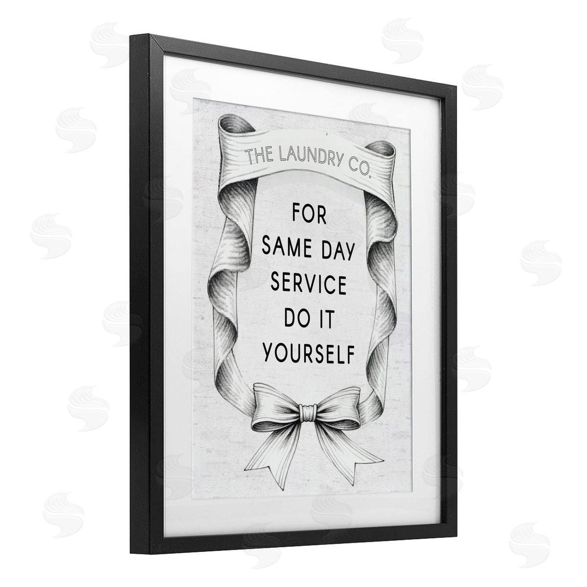 Lettered and Lined Vintage Laundry Service Ribbon Canvas Wall Art Print