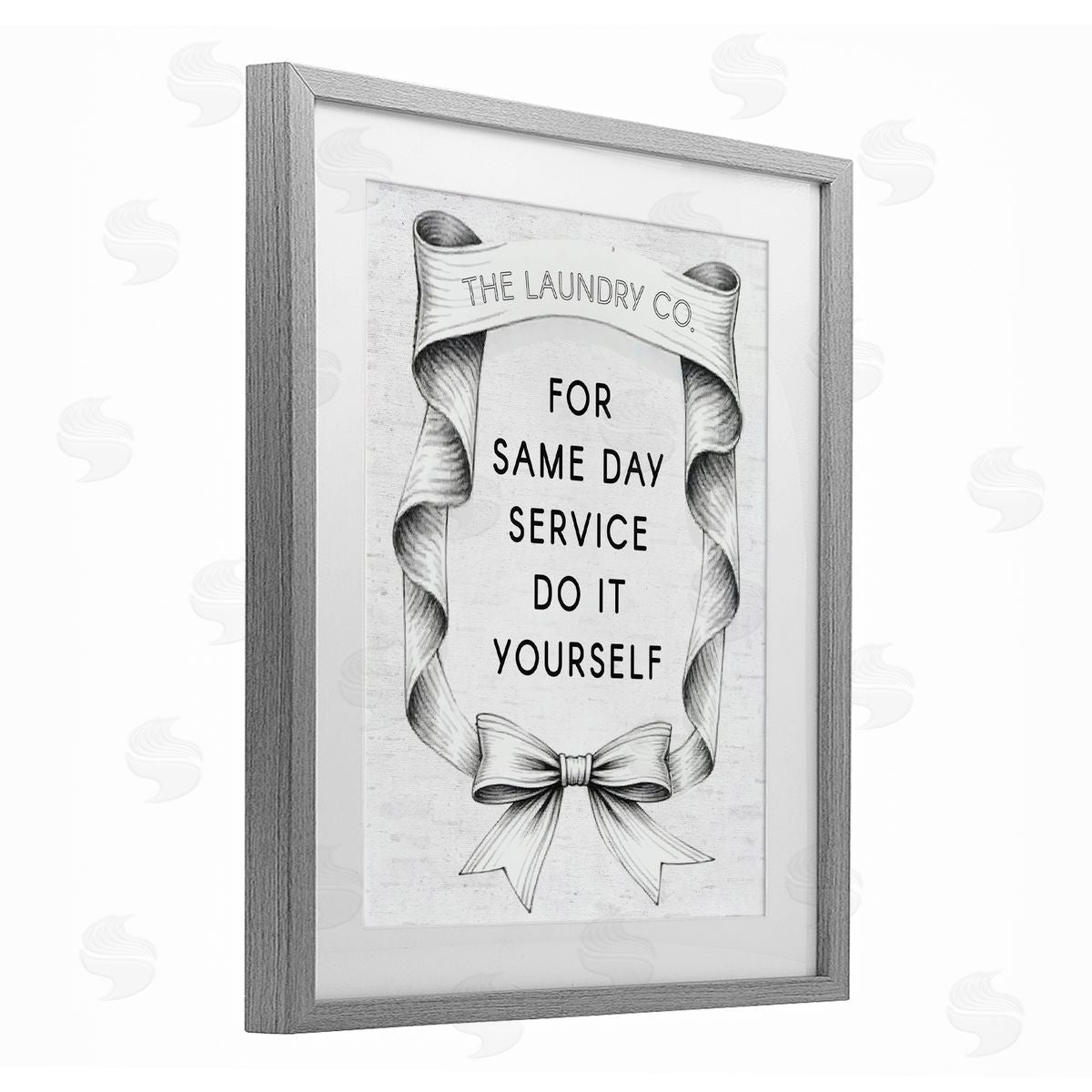 Lettered and Lined Vintage Laundry Service Ribbon Canvas Wall Art Print