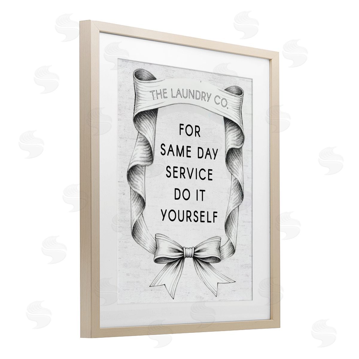 Lettered and Lined Vintage Laundry Service Ribbon Canvas Wall Art Print