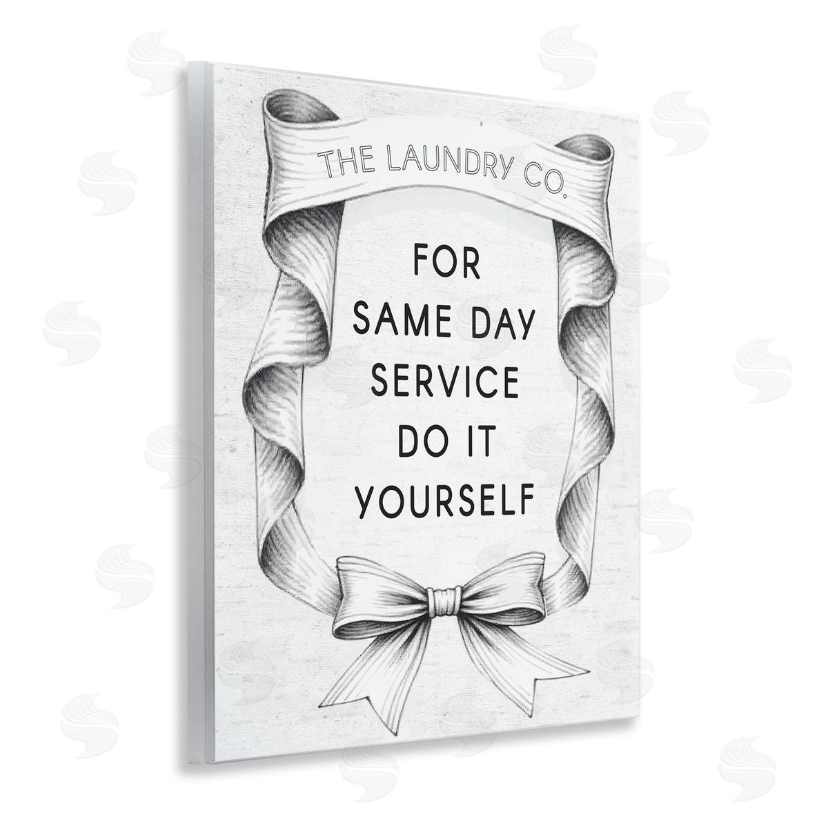 Lettered and Lined Vintage Laundry Service Ribbon Canvas Wall Art Print