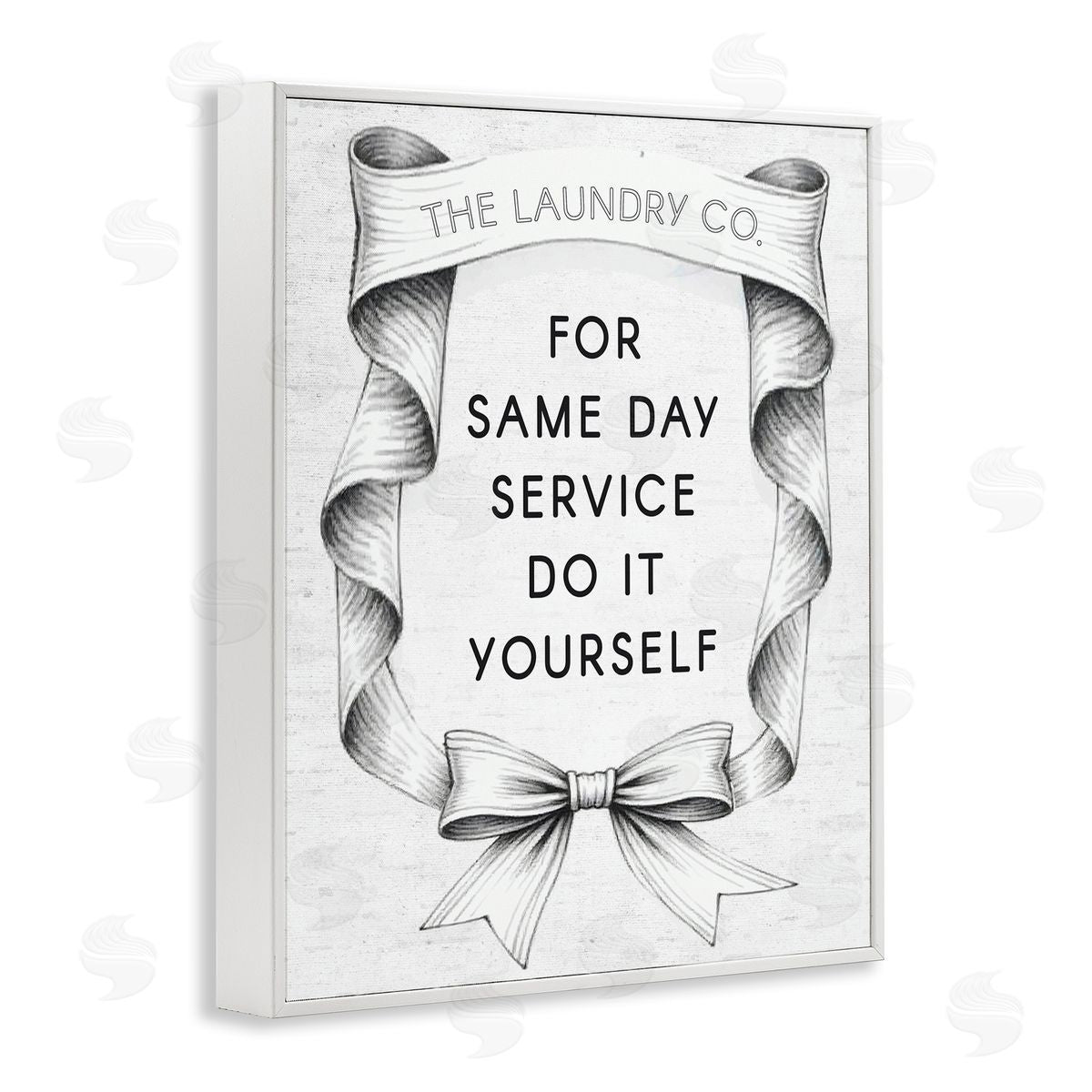 Lettered and Lined Vintage Laundry Service Ribbon Canvas Wall Art Print
