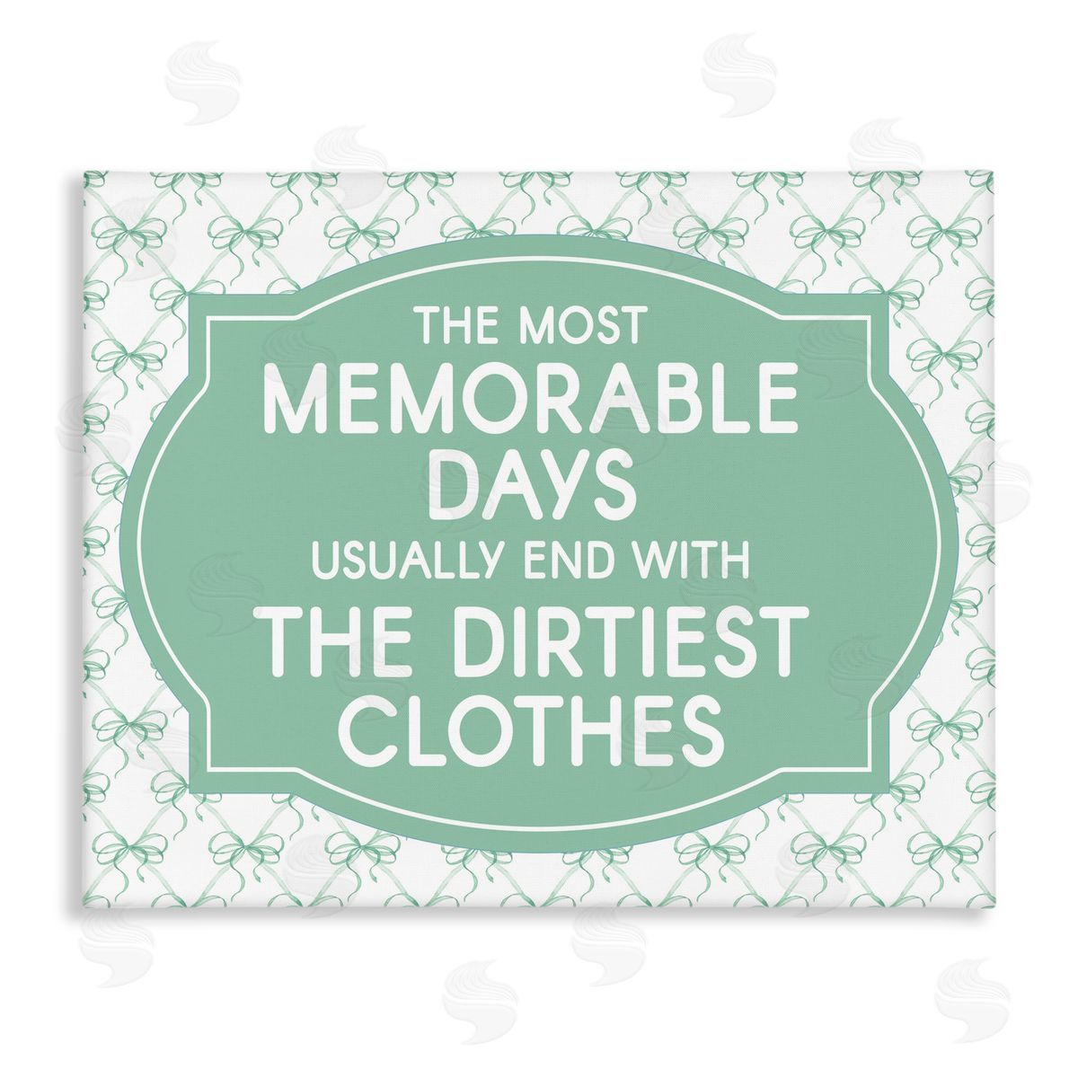 Lettered and Lined Memorable Days Laundry Phrase Canvas Wall Art Print