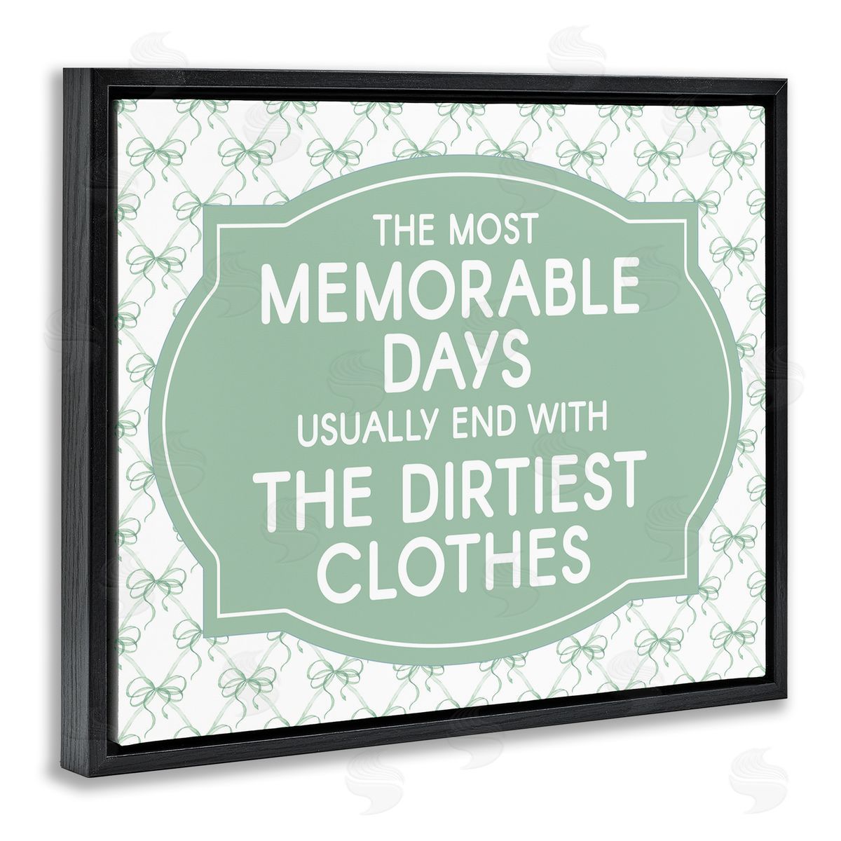 Lettered and Lined Memorable Days Laundry Phrase Canvas Wall Art Print