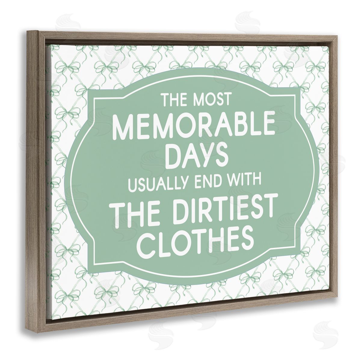 Lettered and Lined Memorable Days Laundry Phrase Canvas Wall Art Print