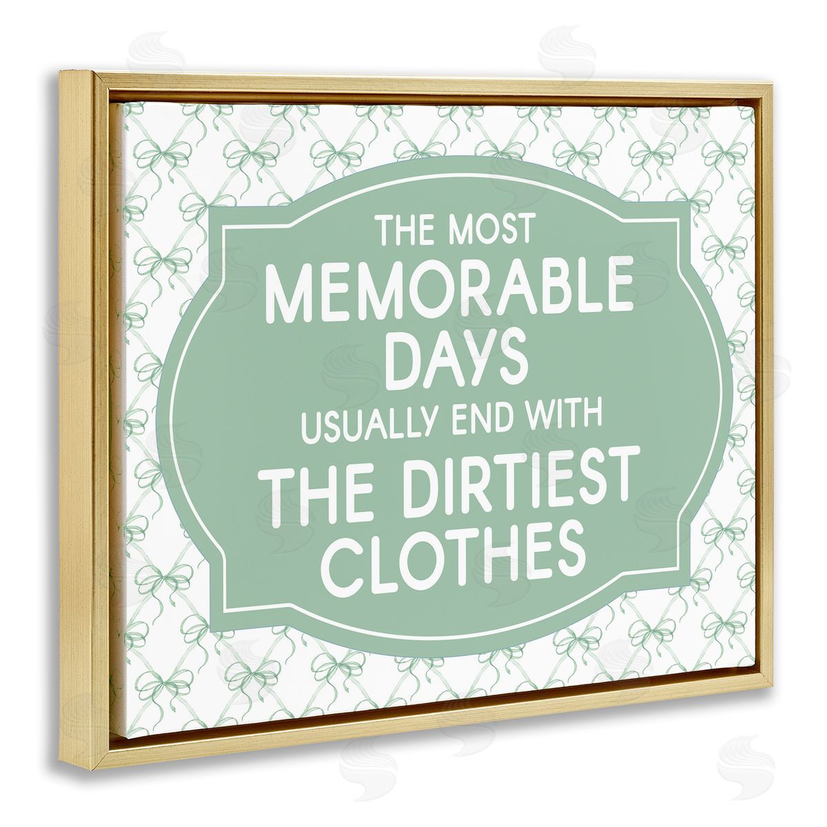 Lettered and Lined Memorable Days Laundry Phrase Canvas Wall Art Print