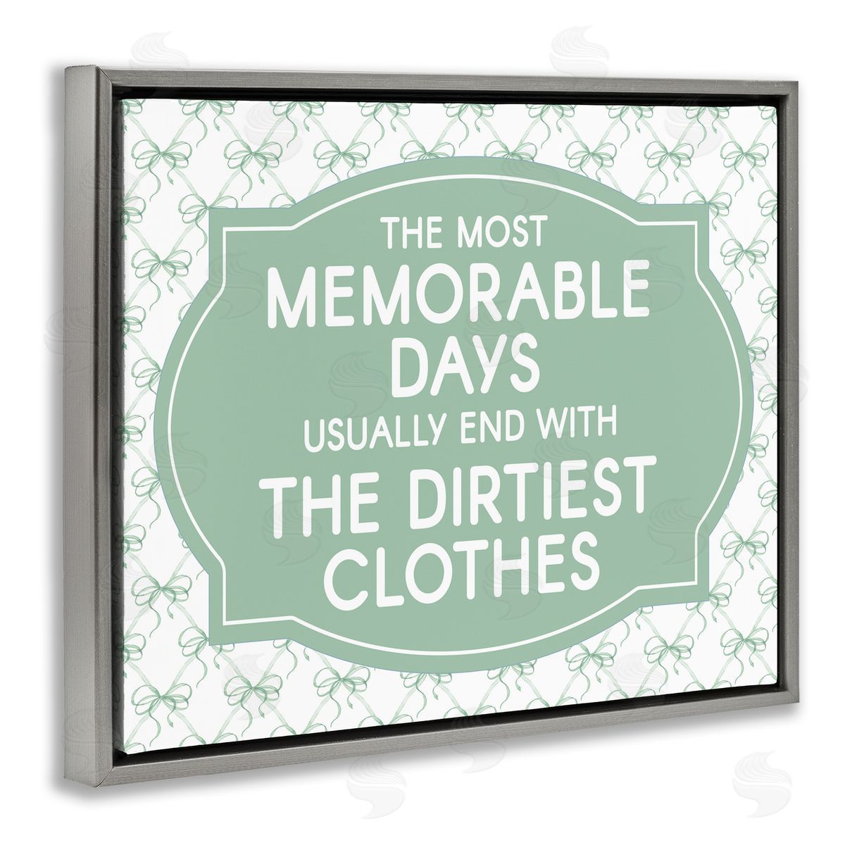Lettered and Lined Memorable Days Laundry Phrase Canvas Wall Art Print