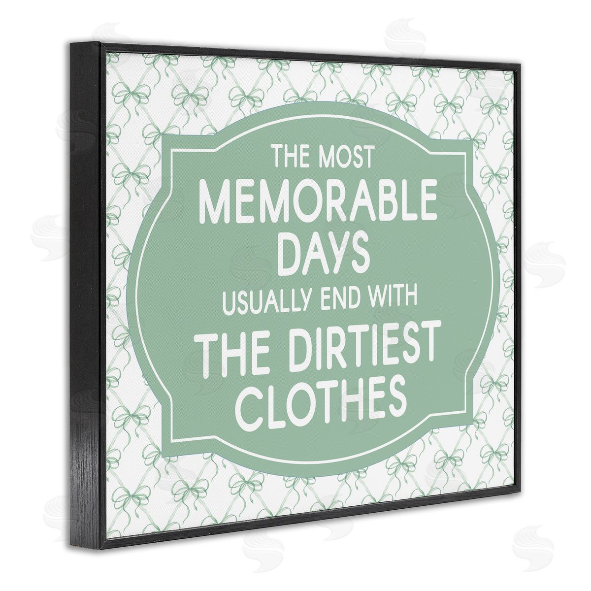 Lettered and Lined Memorable Days Laundry Phrase Canvas Wall Art Print