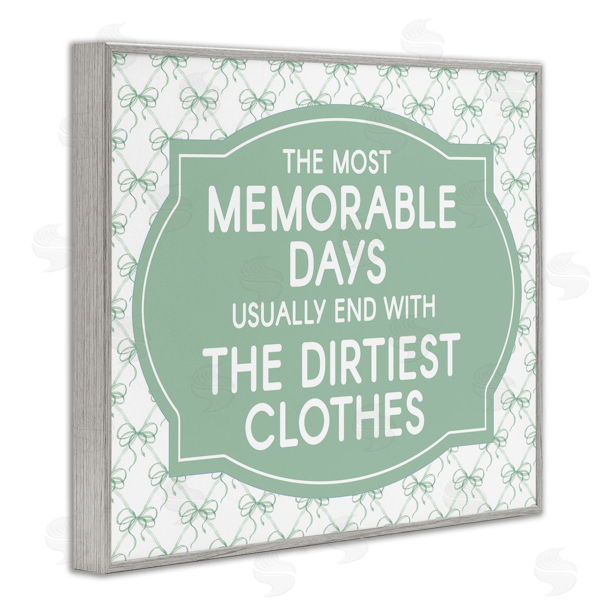 Lettered and Lined Memorable Days Laundry Phrase Canvas Wall Art Print
