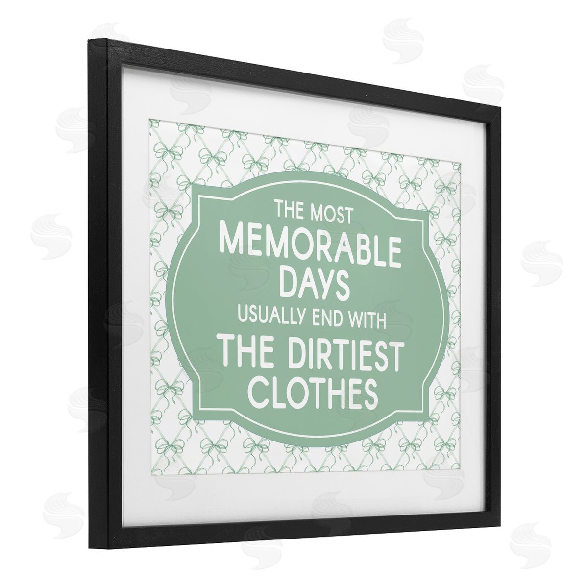 Lettered and Lined Memorable Days Laundry Phrase Canvas Wall Art Print