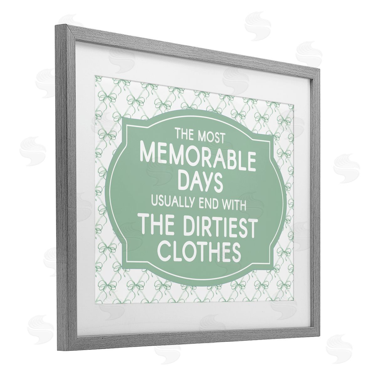 Lettered and Lined Memorable Days Laundry Phrase Canvas Wall Art Print