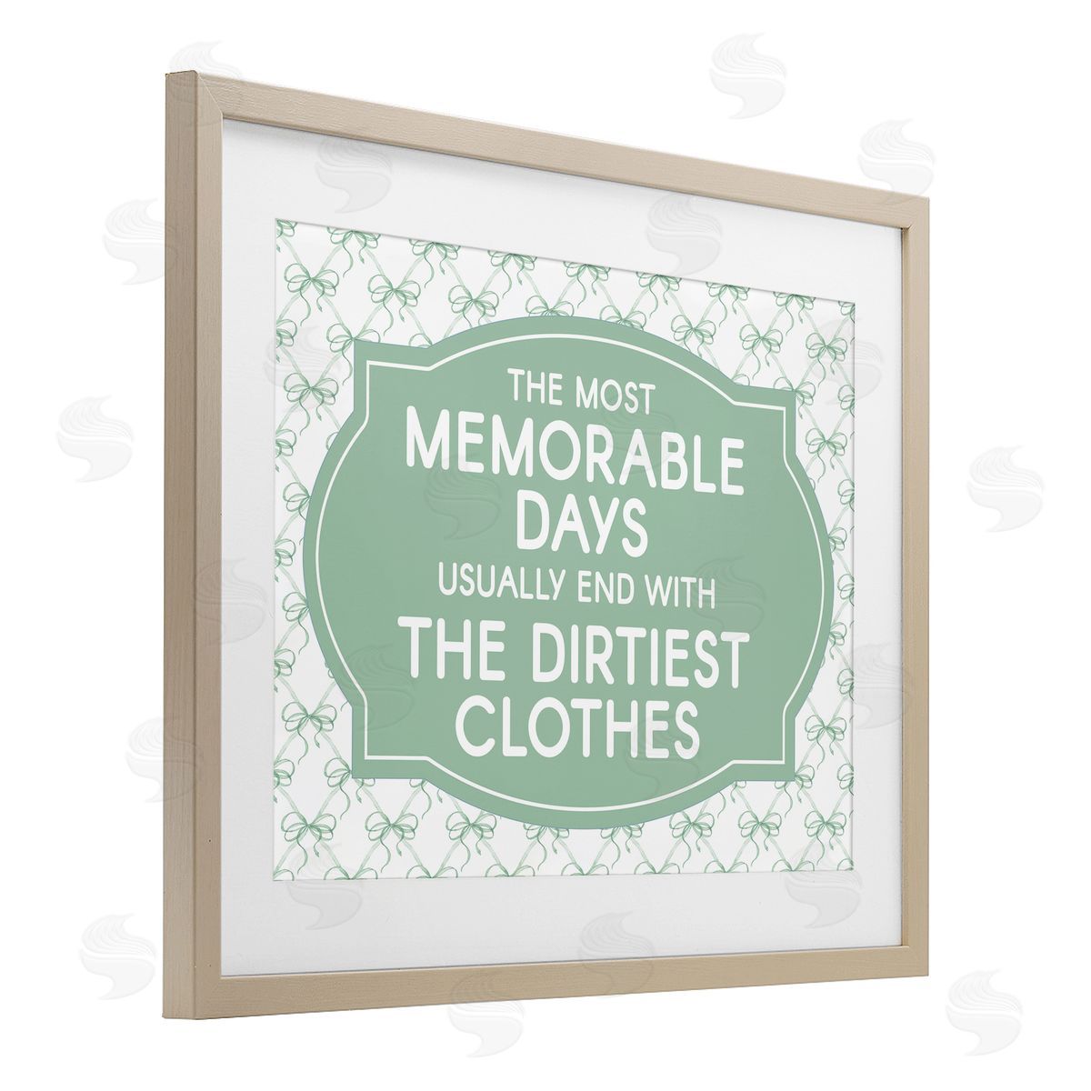 Lettered and Lined Memorable Days Laundry Phrase Canvas Wall Art Print