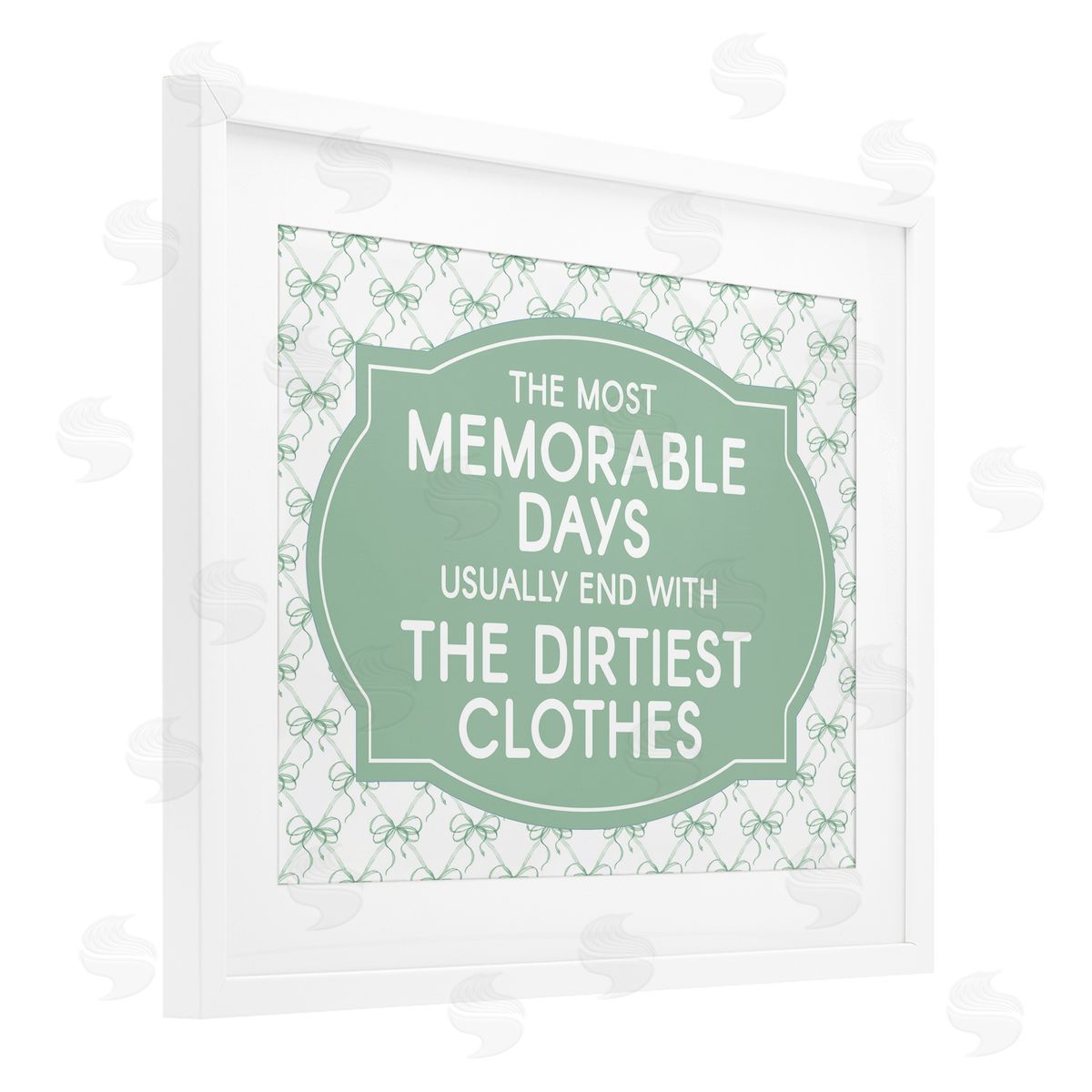 Lettered and Lined Memorable Days Laundry Phrase Canvas Wall Art Print