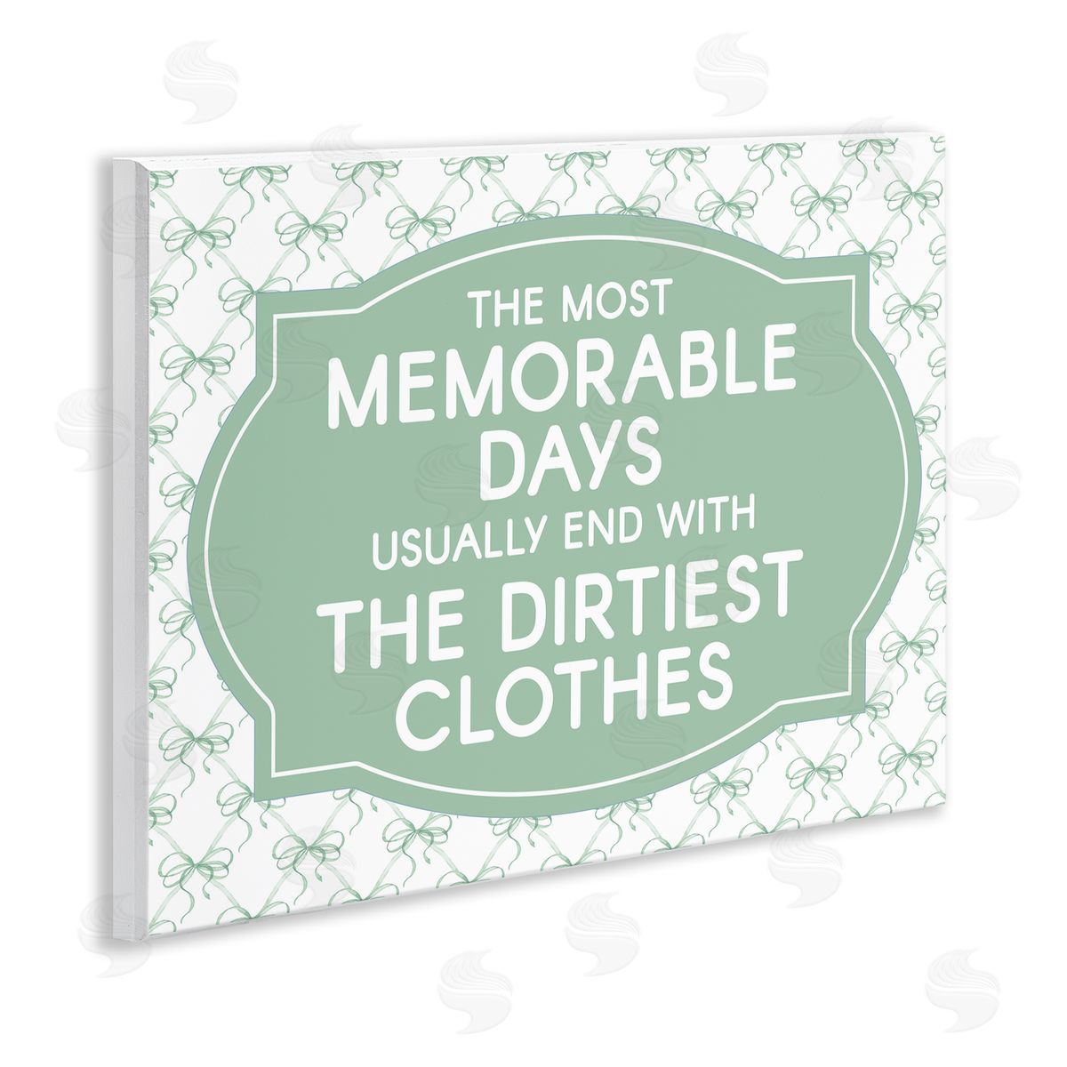 Lettered and Lined Memorable Days Laundry Phrase Canvas Wall Art Print