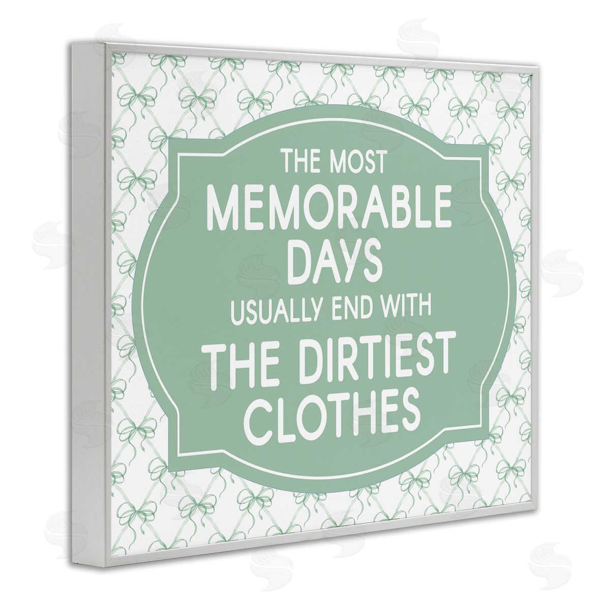 Lettered and Lined Memorable Days Laundry Phrase Canvas Wall Art Print