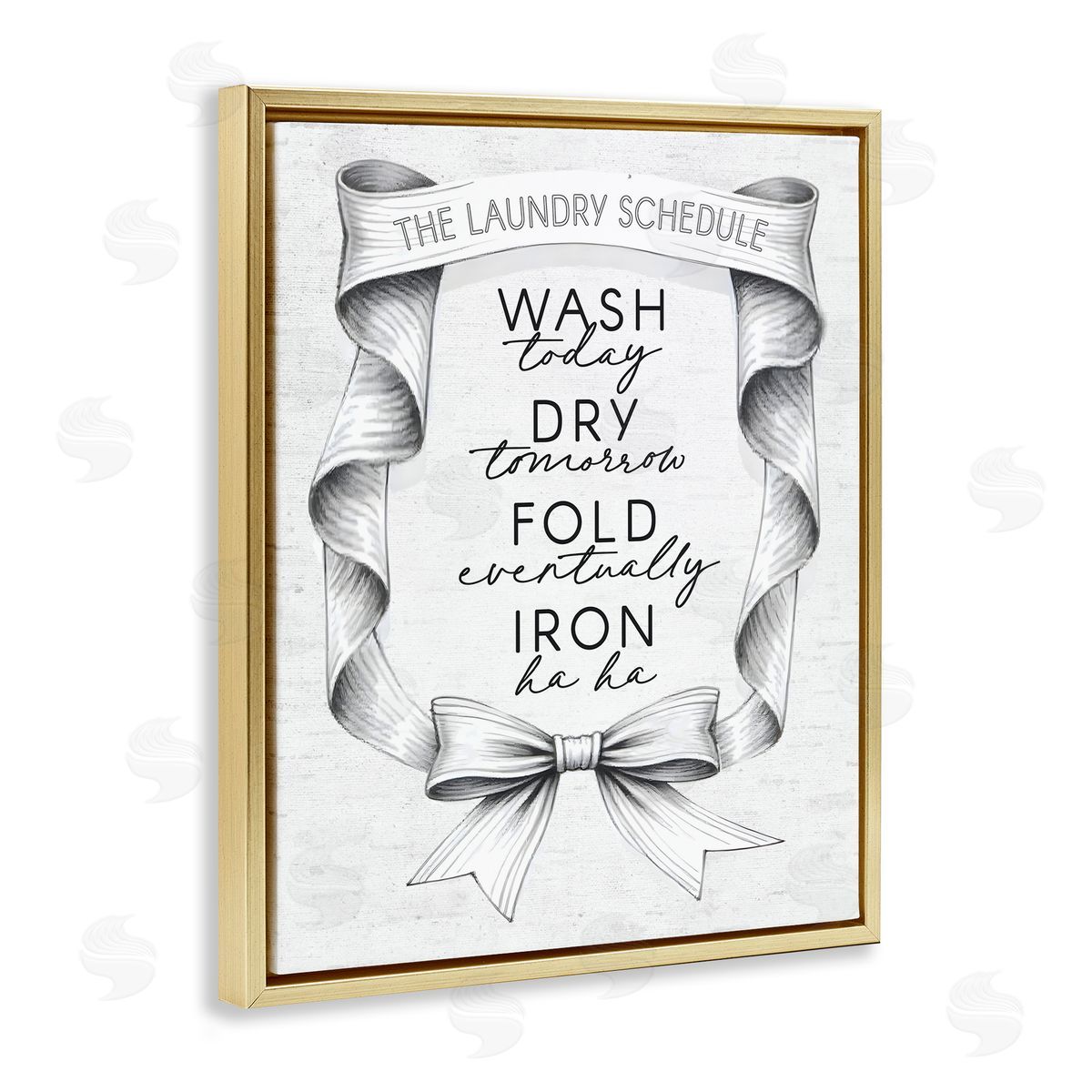 Lettered and Lined Elegant Banner Laundry Schedule Canvas Wall Art Print