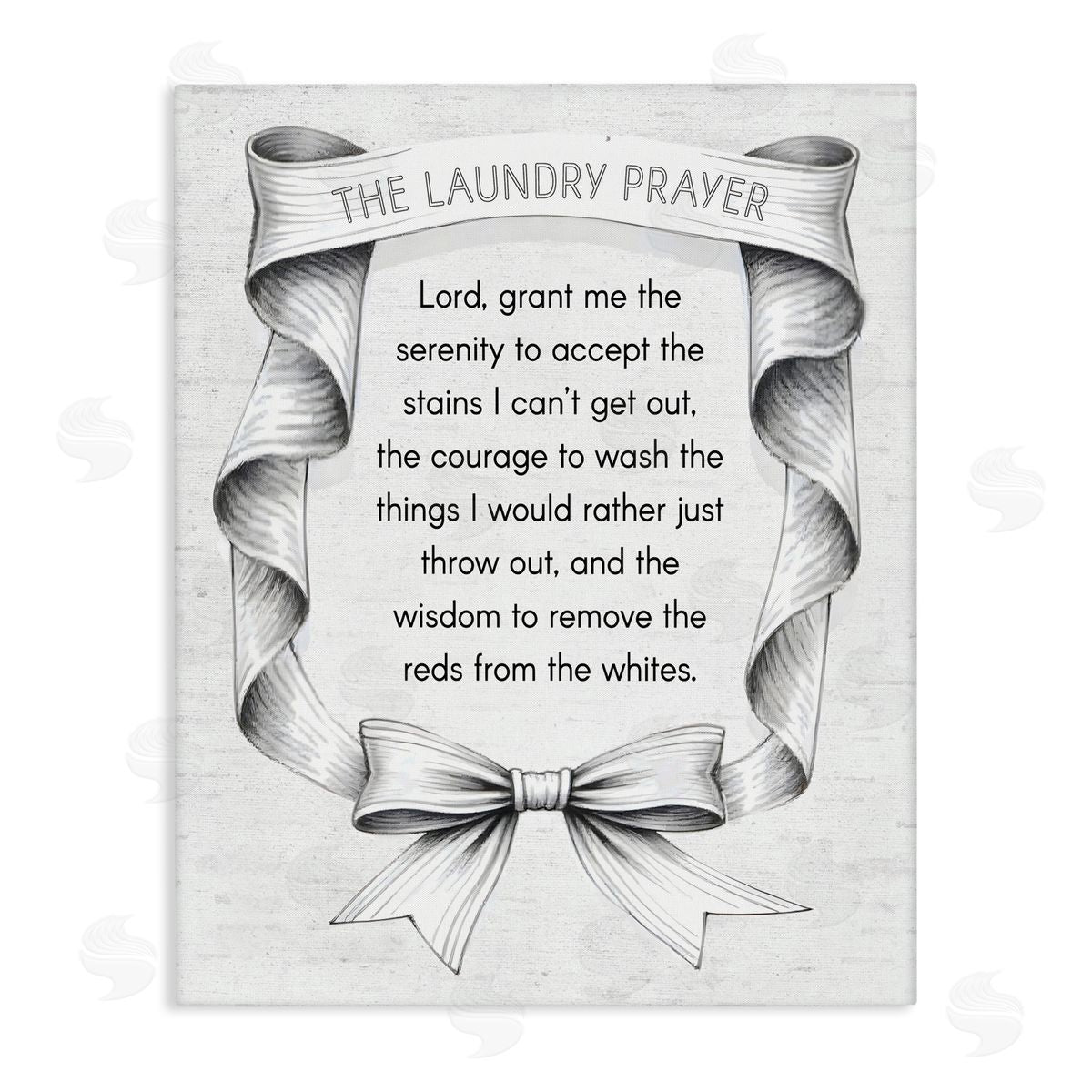 Lettered and Lined Vintage Ribbon Laundry Prayer Canvas Wall Art Print