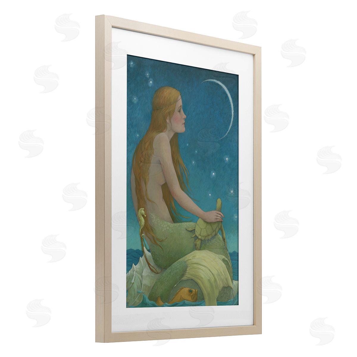Christina P. Wyatt New Moon Mermaid Portrait Canvas Wall Art Print