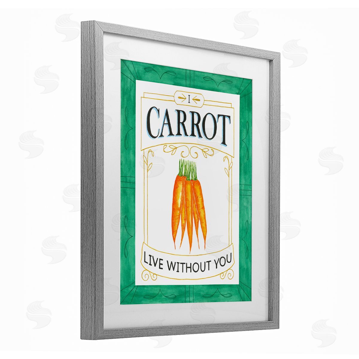 Lara Beeston Carrot Live Without You Pun Canvas Wall Art Print