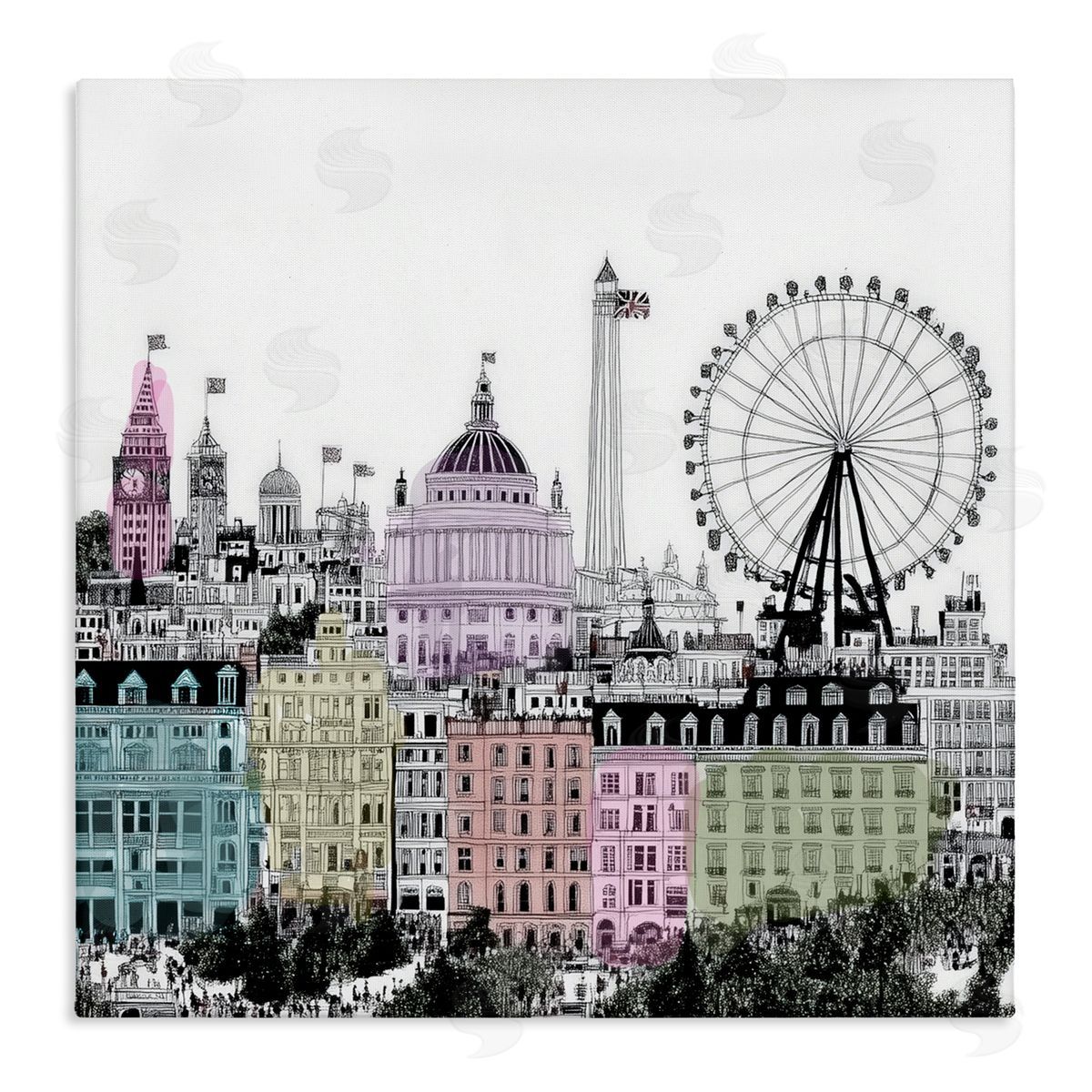 Annabelle Hall London Cities of the World Canvas Wall Art Print