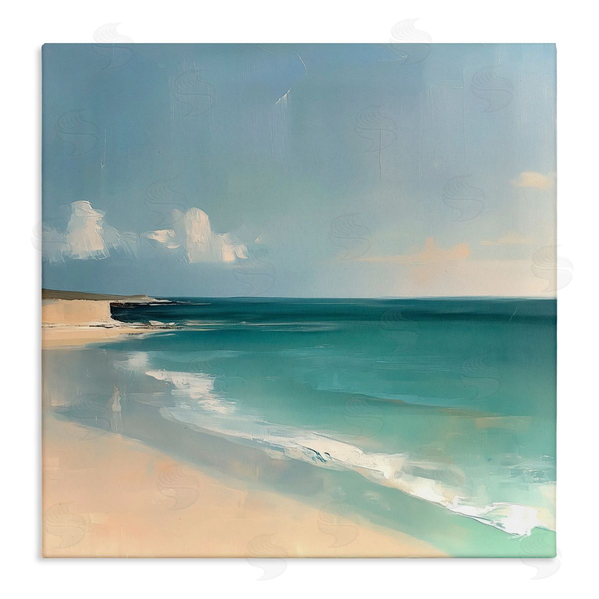 Annabelle Hall Turquoise Horizons Abstraction Canvas Wall Art Print