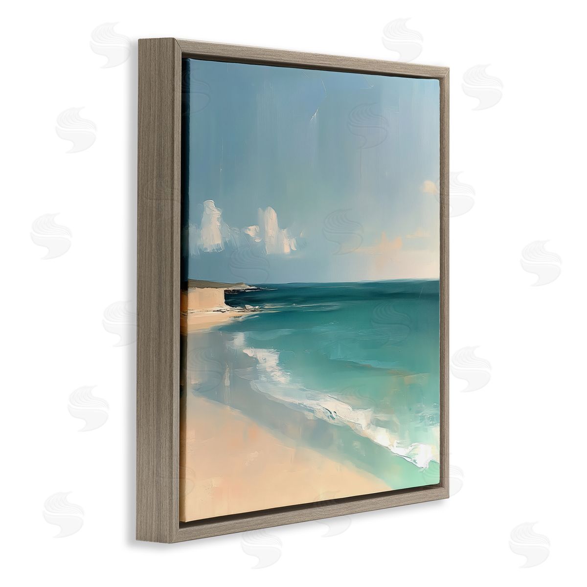 Annabelle Hall Turquoise Horizons Abstraction Canvas Wall Art Print