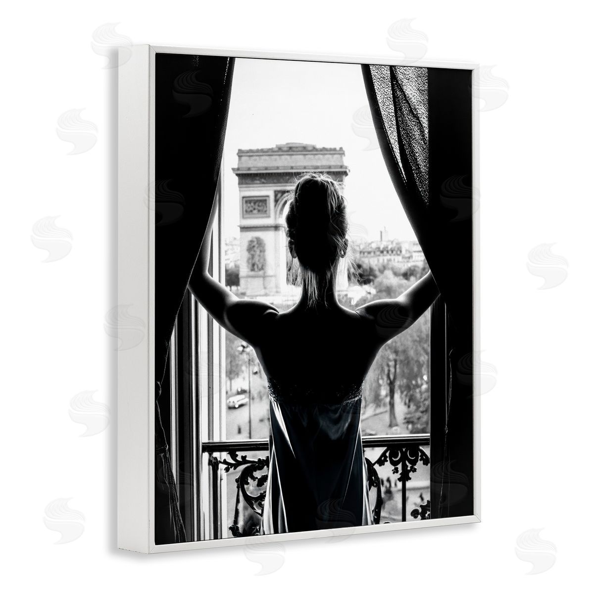 Annabelle Hall Morning In Paris Silhouette Canvas Wall Art Print
