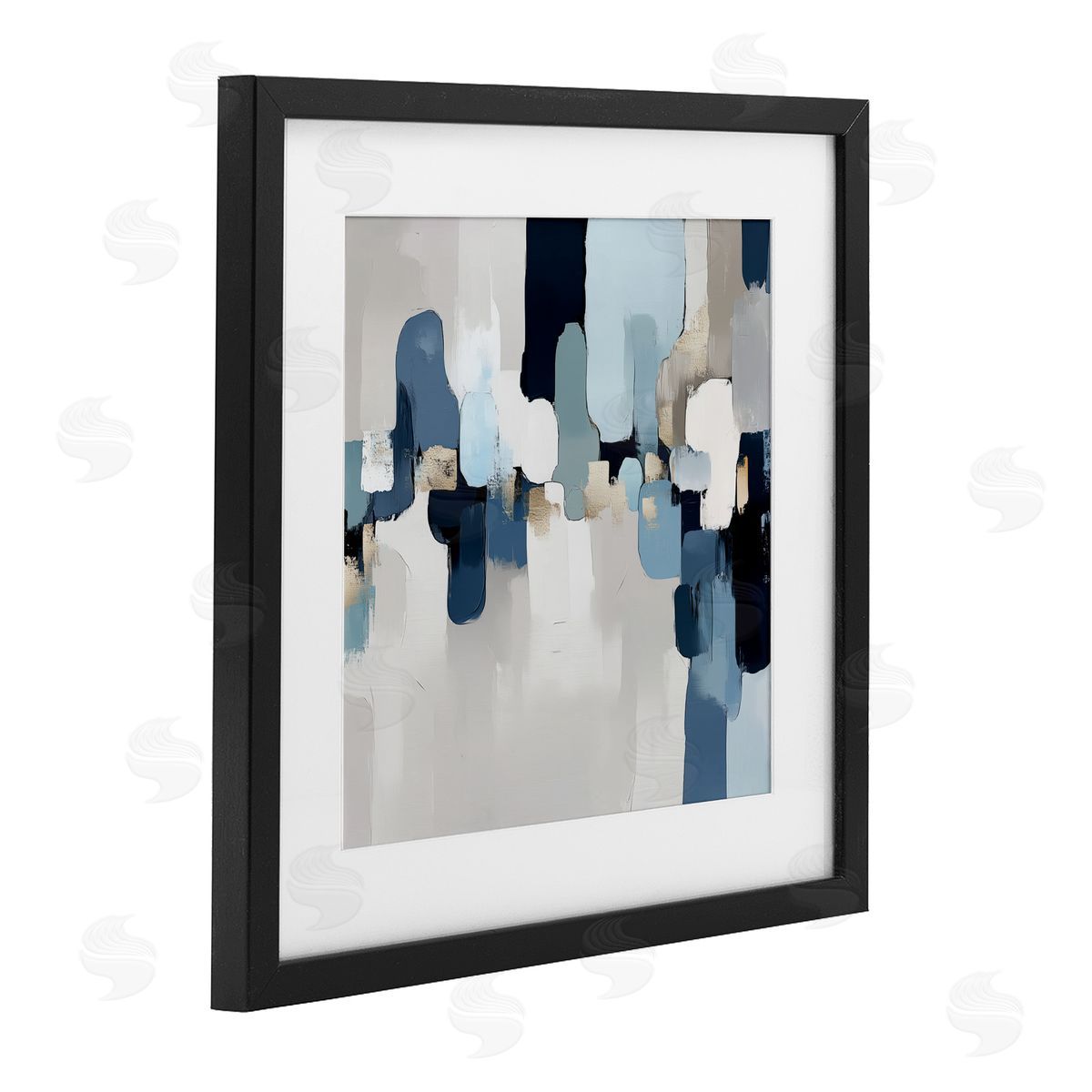 Annabelle Hall Soft Situation Blue Abstract Canvas Wall Art Print
