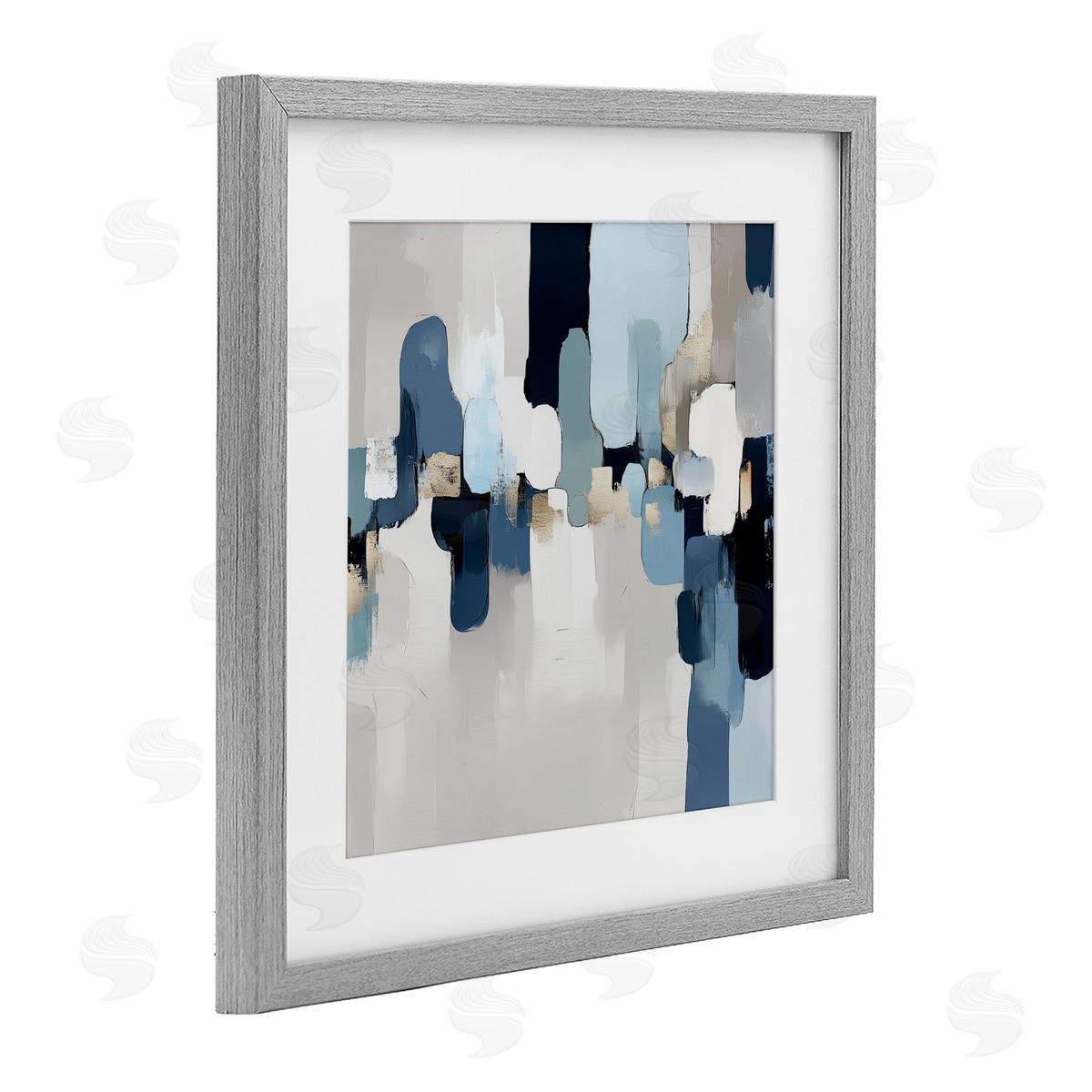 Annabelle Hall Soft Situation Blue Abstract Canvas Wall Art Print