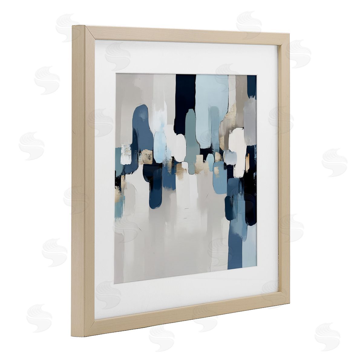 Annabelle Hall Soft Situation Blue Abstract Canvas Wall Art Print