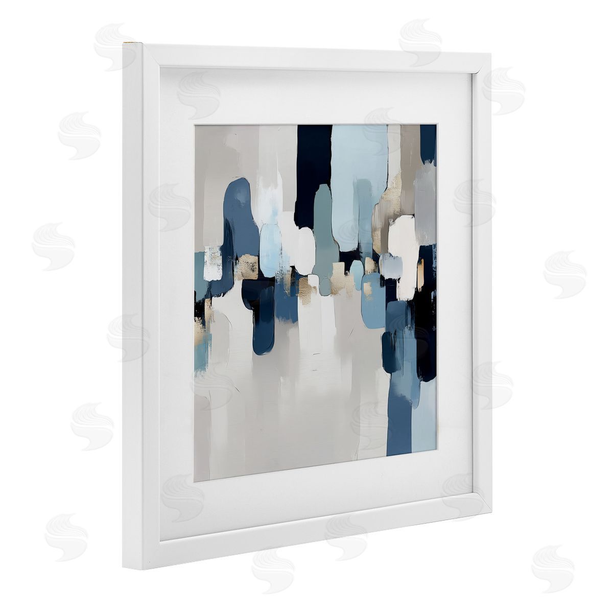 Annabelle Hall Soft Situation Blue Abstract Canvas Wall Art Print