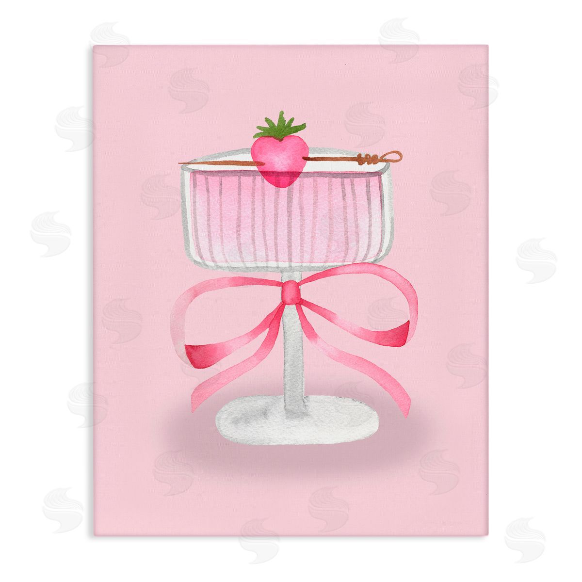 Nina Jacobs Coquette Strawberry Cocktail Canvas Wall Art Print