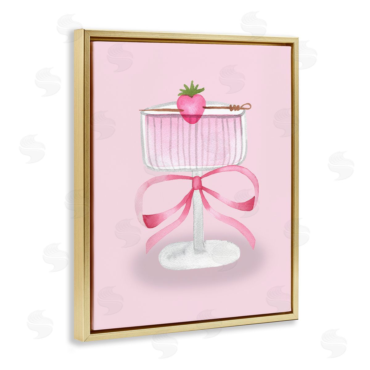 Nina Jacobs Coquette Strawberry Cocktail Canvas Wall Art Print