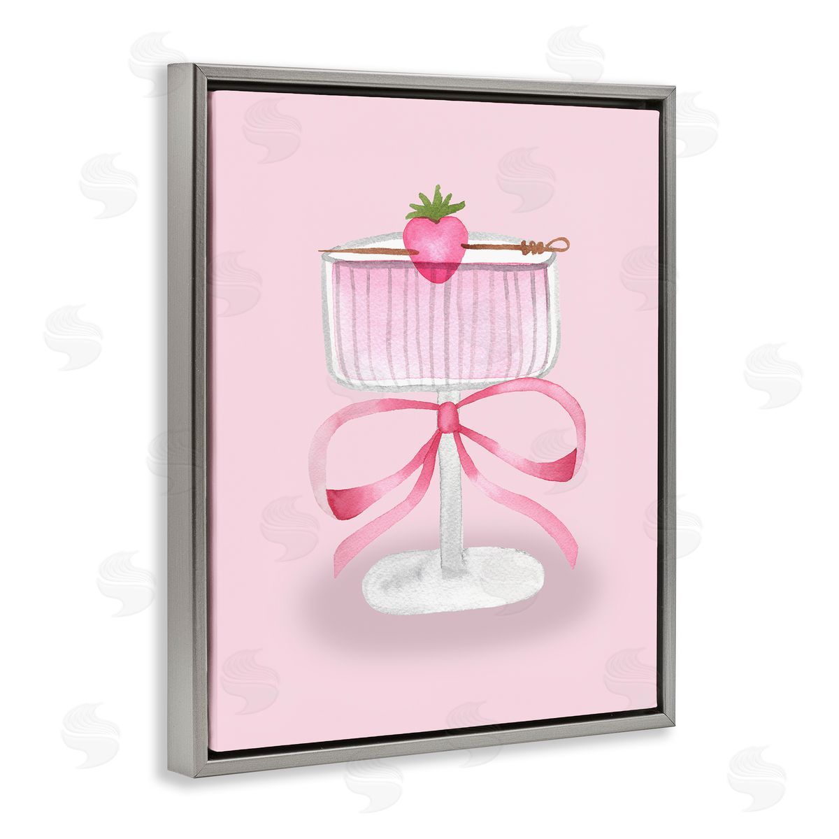 Nina Jacobs Coquette Strawberry Cocktail Canvas Wall Art Print