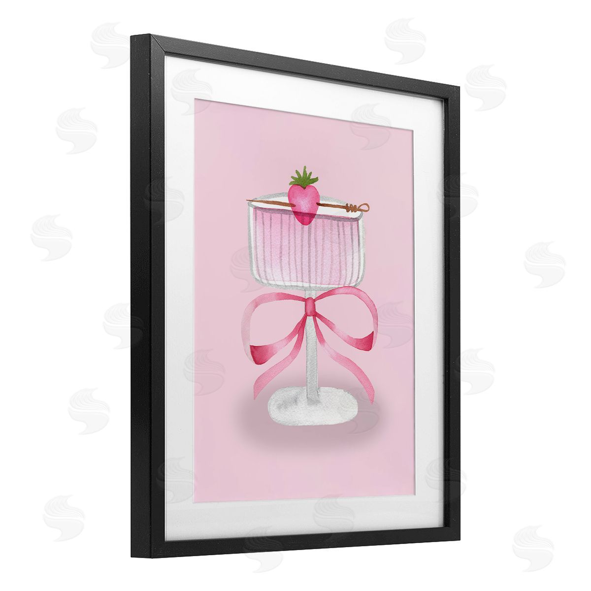 Nina Jacobs Coquette Strawberry Cocktail Canvas Wall Art Print