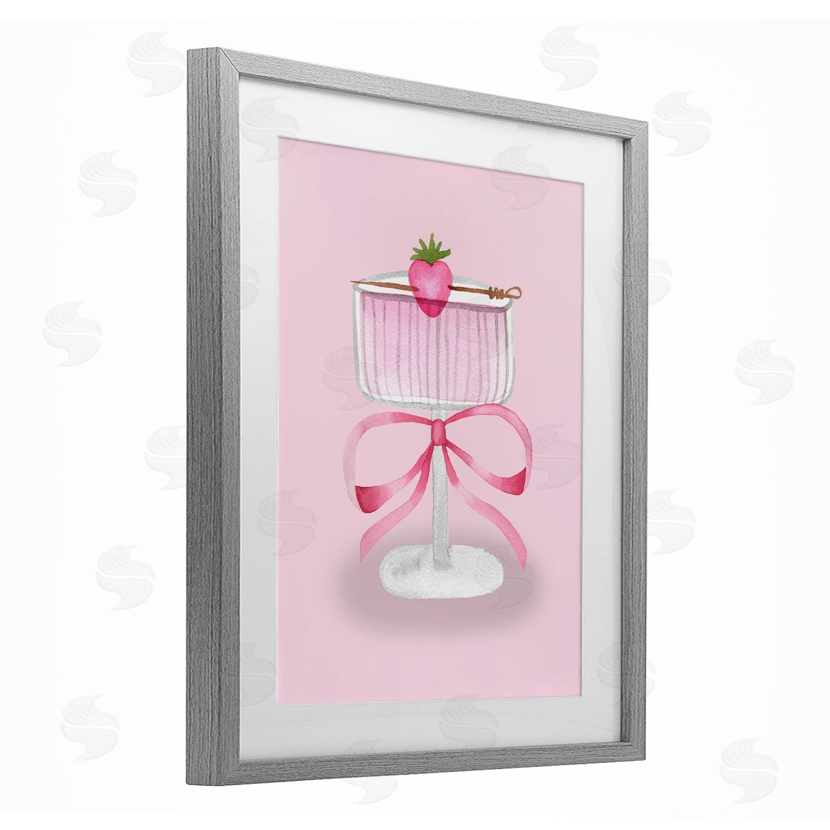 Nina Jacobs Coquette Strawberry Cocktail Canvas Wall Art Print