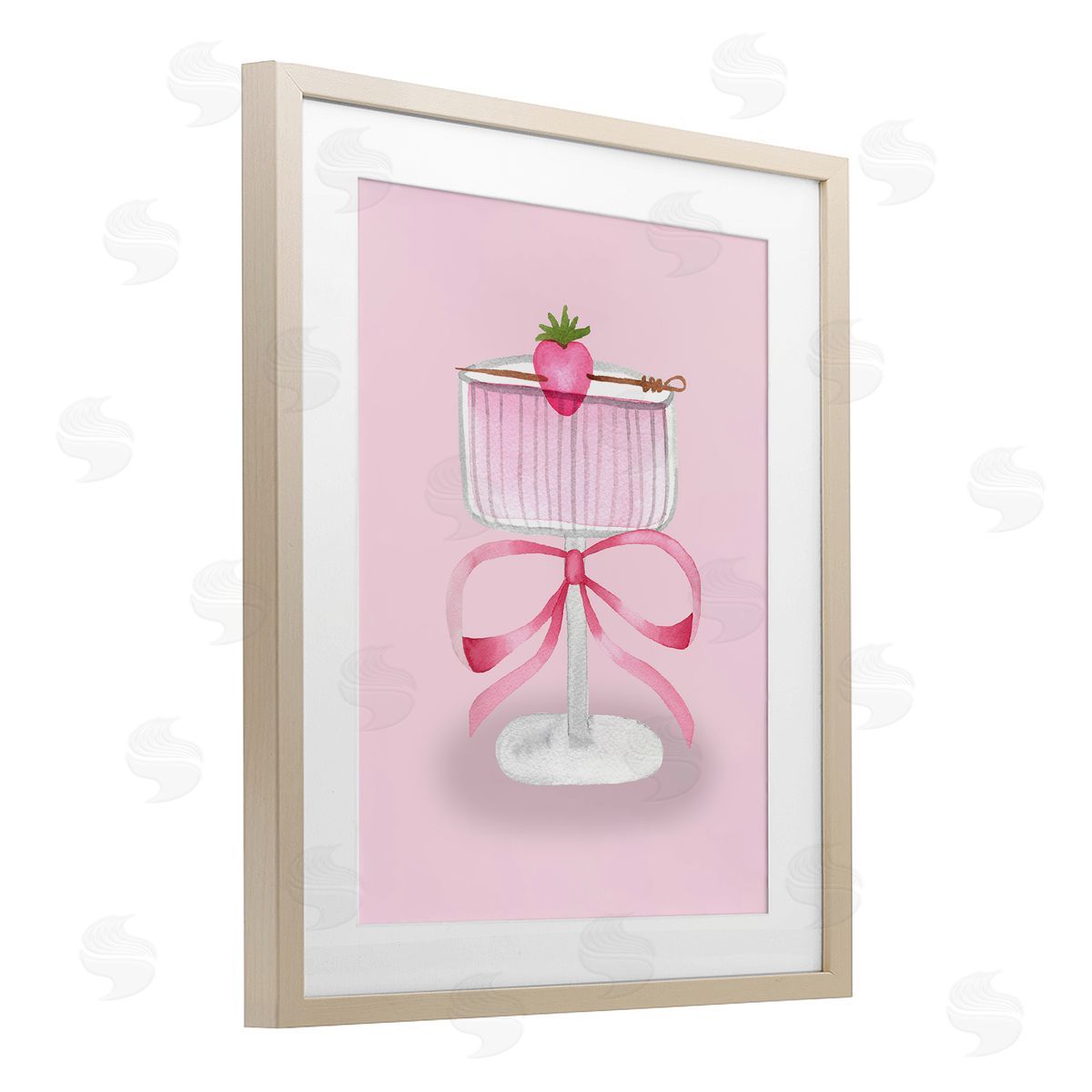 Nina Jacobs Coquette Strawberry Cocktail Canvas Wall Art Print