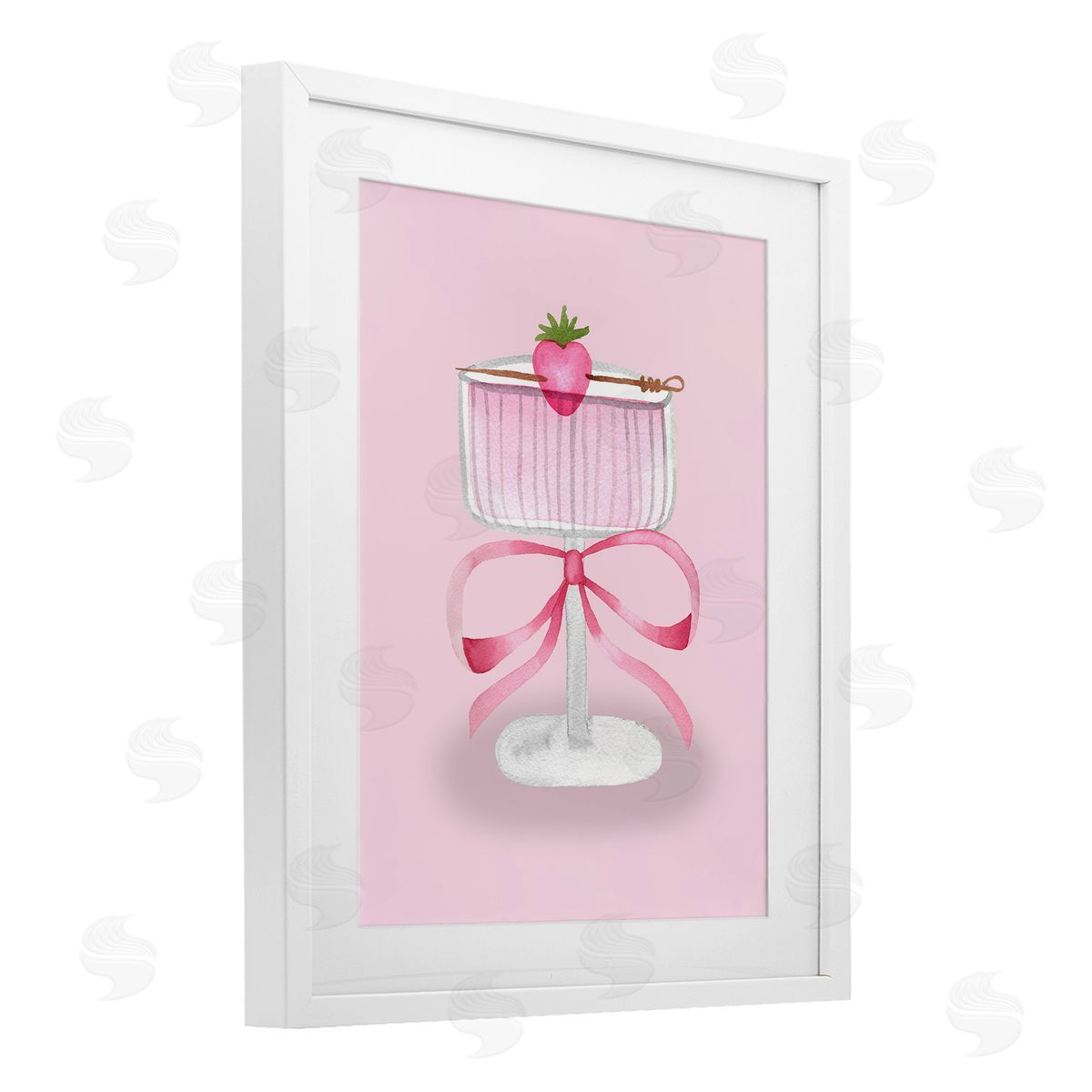 Nina Jacobs Coquette Strawberry Cocktail Canvas Wall Art Print