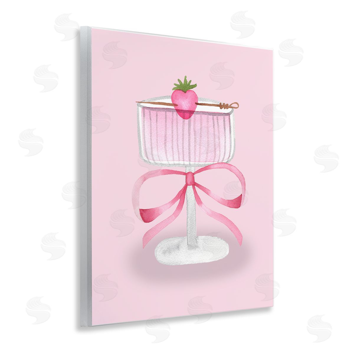 Nina Jacobs Coquette Strawberry Cocktail Canvas Wall Art Print