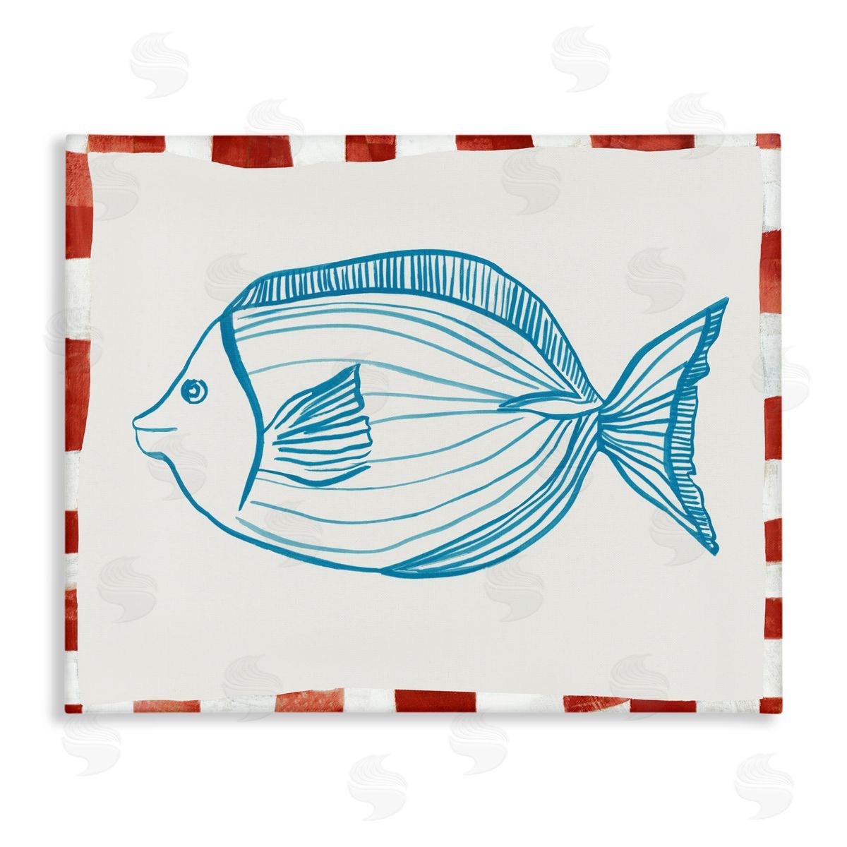 Hannah Dawson Ocean Fish Sketch Canvas Wall Art Print