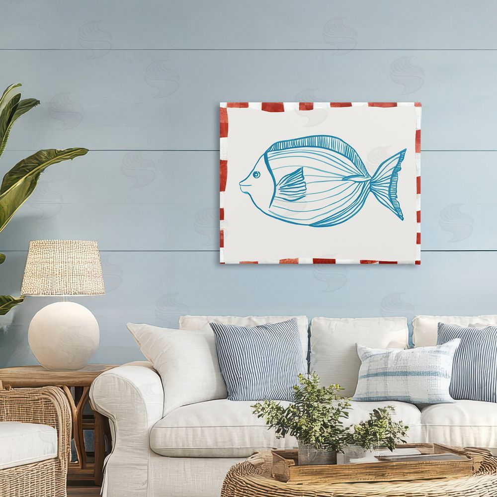 Hannah Dawson Ocean Fish Sketch Printed Wall Art in Room