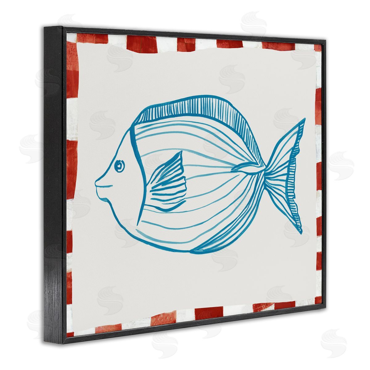 Hannah Dawson Ocean Fish Sketch Black Framed Giclee Art Print