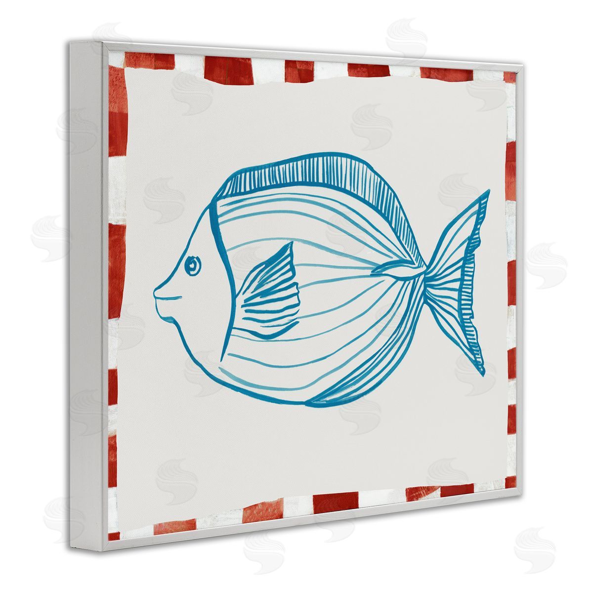 Hannah Dawson Ocean Fish Sketch White Frame Giclee Art Print